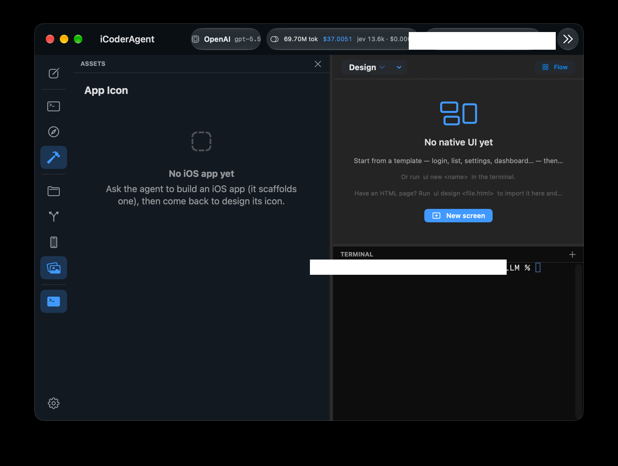 Devices panel, Simulator tab, with an iPhone simulator running the project